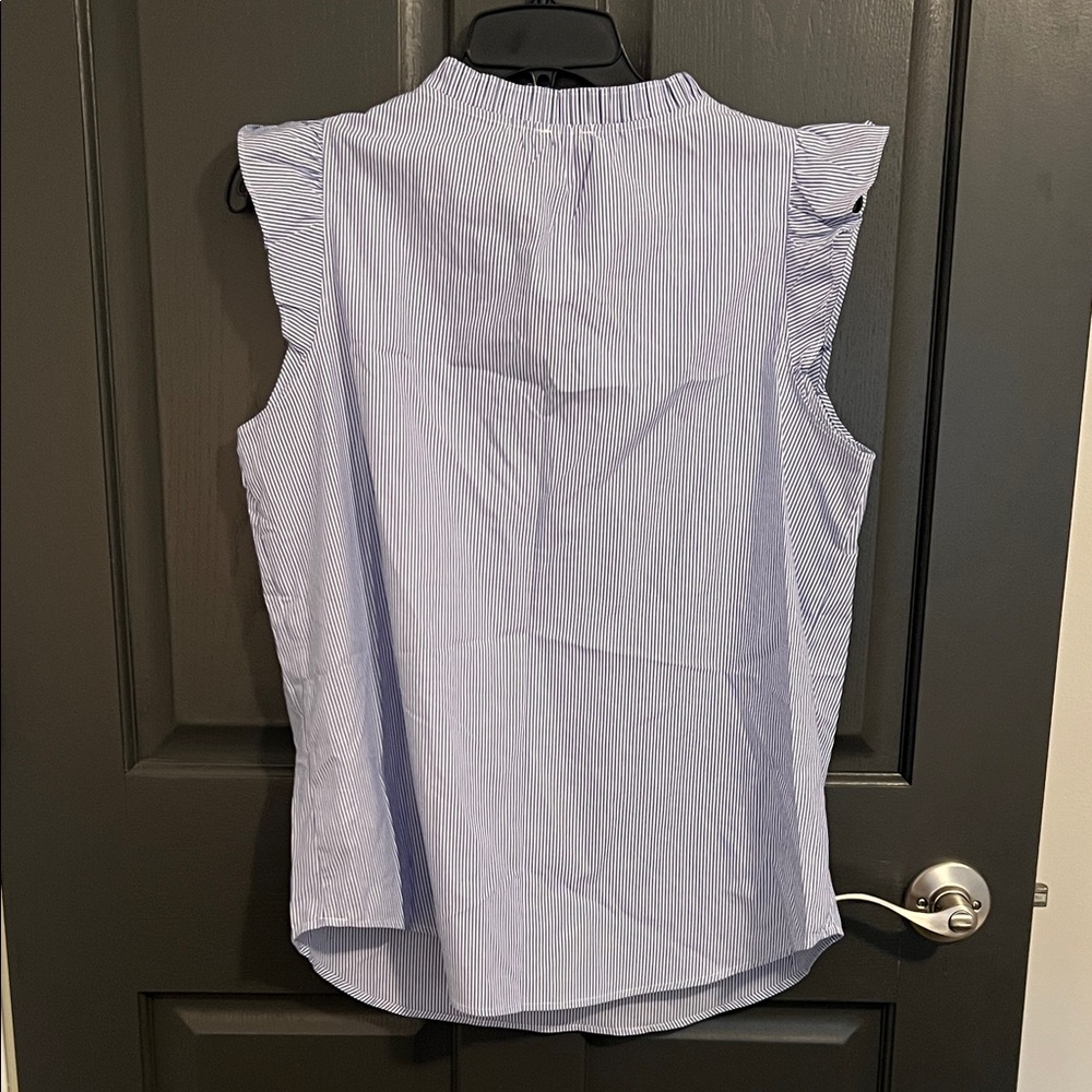 NWT Talbots Blue Pin-Stripe Sleeveless Top size Medium - Picture 3 of 3